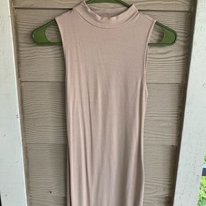 Forever 21 Beige Turtleneck Bodycon Dress